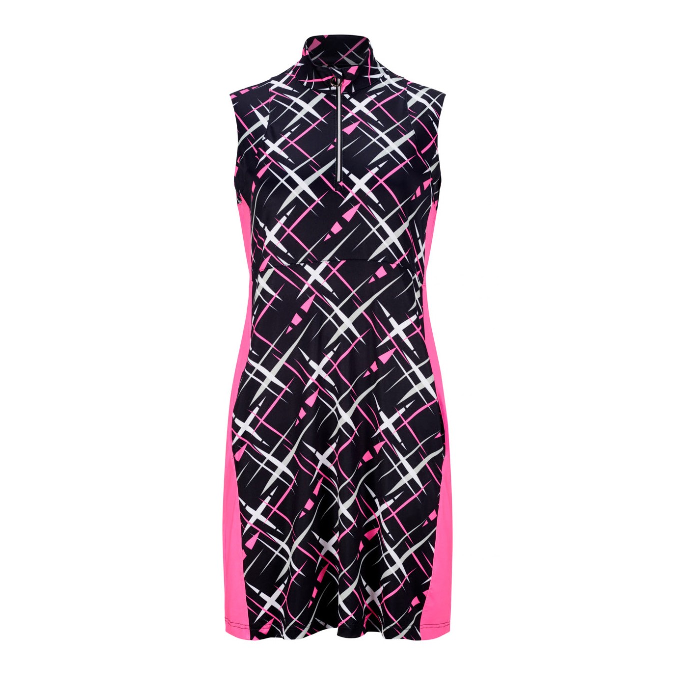 JRB Women's Golf Dress - Pink on Black with White Print