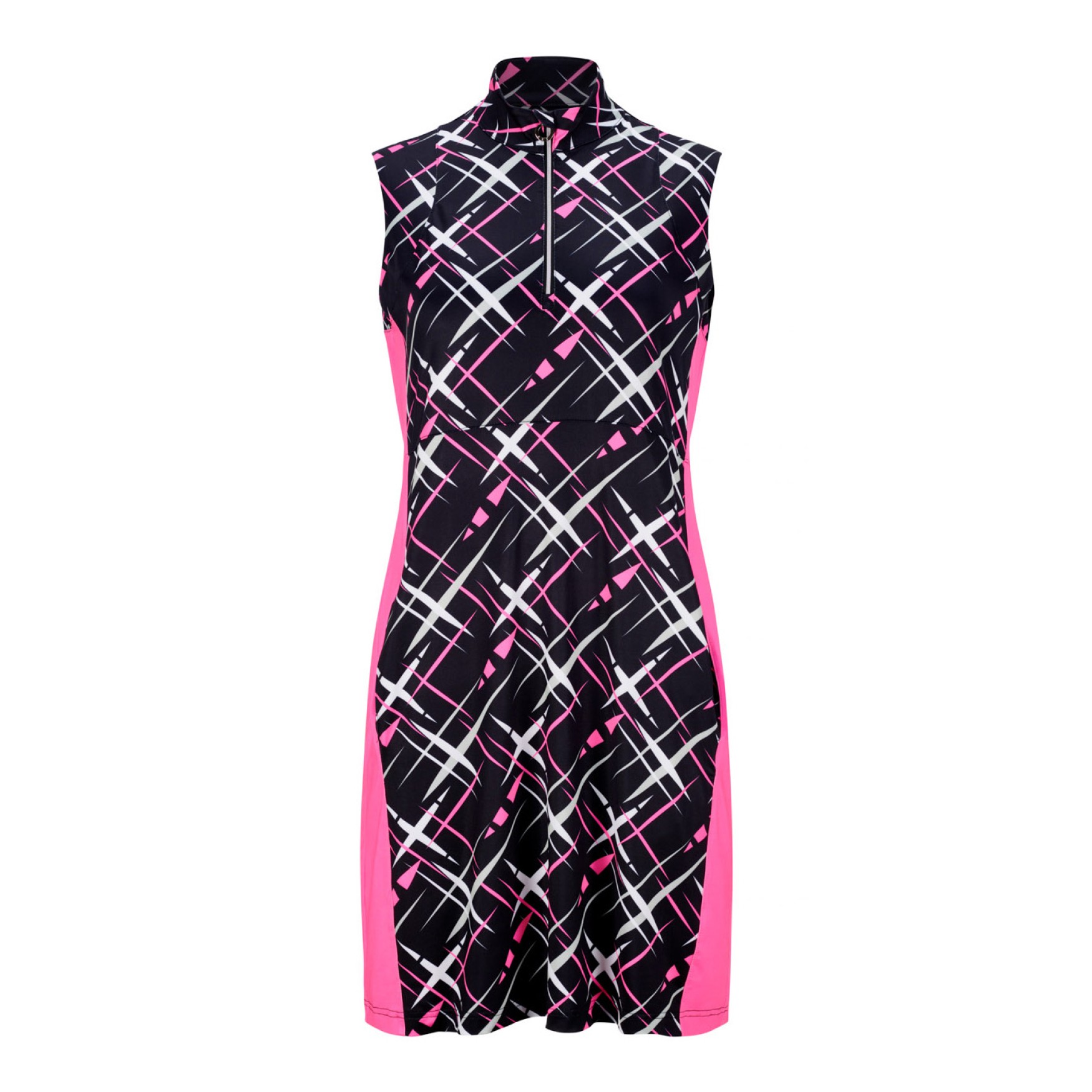 JRB Women's Golf Dress - Pink on Black with White Print