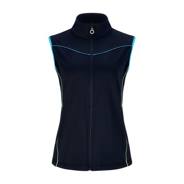 JRB Women's Golf - Midlayer - Navy with River Blue and Lime Piping - Sleeved or Sleeveless