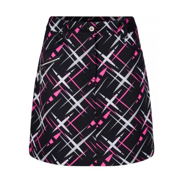 JRB Women's Golf Skort - Black with White and Rose Pink Print