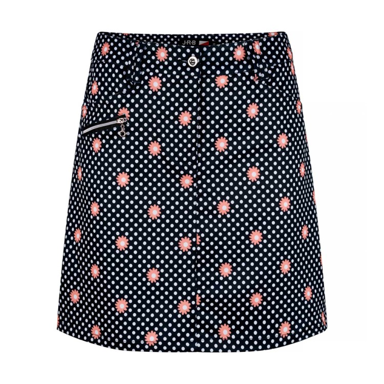 JRB Women's Golf Skort - Coral Peach Print