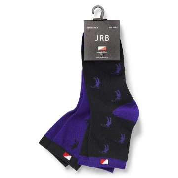 JRB Women's Golf Socks - Purple and Black - Pack of 2 Pairs
