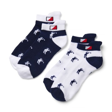 JRB Women's Golf Socks - Navy Blue and White - Pack of 2 Pairs
