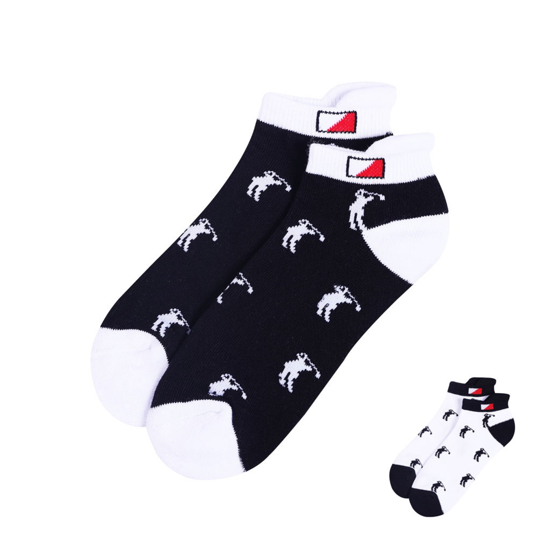 JRB Women's Golf Socks - Black / White - Pack of 2 Pairs