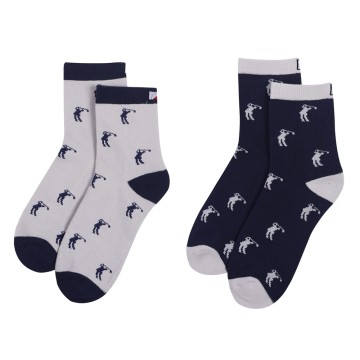 JRB Women's Golf Socks - Grey / Navy - Pack of 2 Pairs