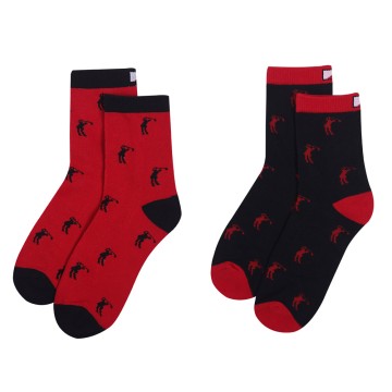 JRB Women's Golf Socks - Red / Black - Pack of 2 Pairs