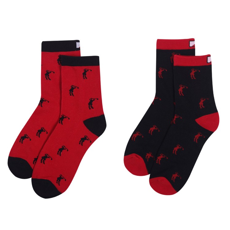 JRB Women's Golf Socks - Red / Black - Pack of 2 Pairs