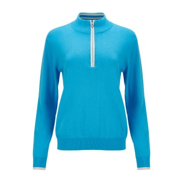 JRB Women's Golf - 1/4 Zipped Sweater - River Blue