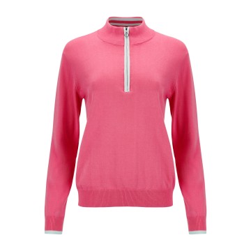 JRB Women's Golf - 1/4 Zipped Sweater - Rose Pink