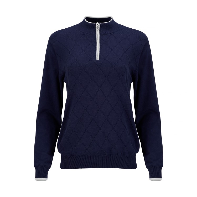 JRB Women's Golf - 1/4 Zipped Lined Sweater - Navy