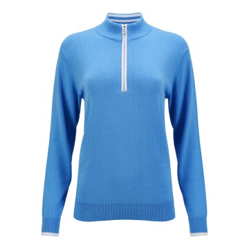 JRB Women's Golf - 1/4 Zipped Sweaters - Azure Blue