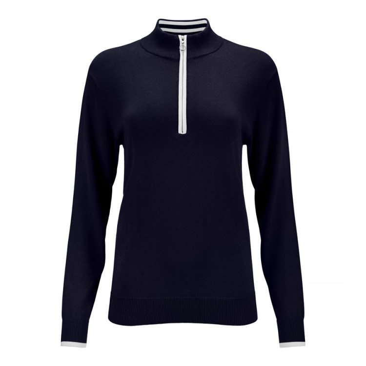 JRB Women's Golf - 1/4 Zipped Sweaters - Navy Blue