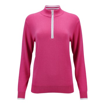 JRB Women's Golf - 1/4 Zipped Sweaters - French Pink