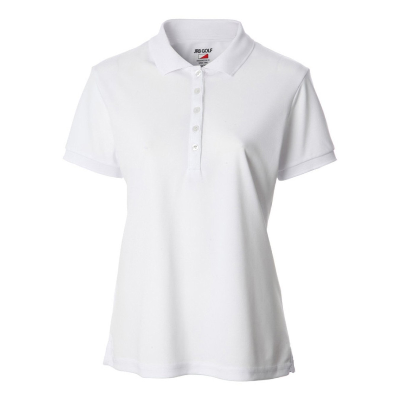 JRB Women's Golf Pique Shirt - White - Sleeved or Sleeveless