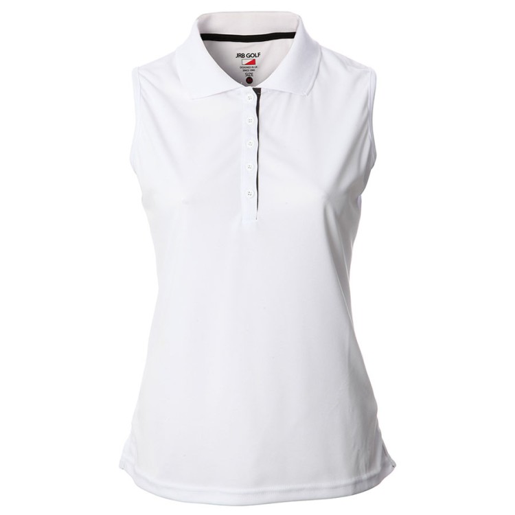 JRB Women's Golf Pique Shirt - White - Sleeved or Sleeveless