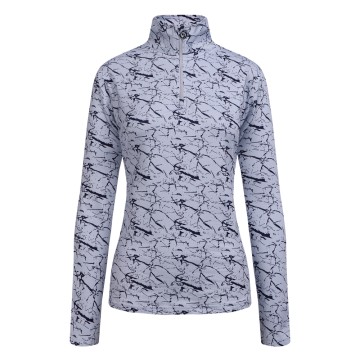 JRB Women's Golf - 1/4 Zipped Roll Neck - Grey Print