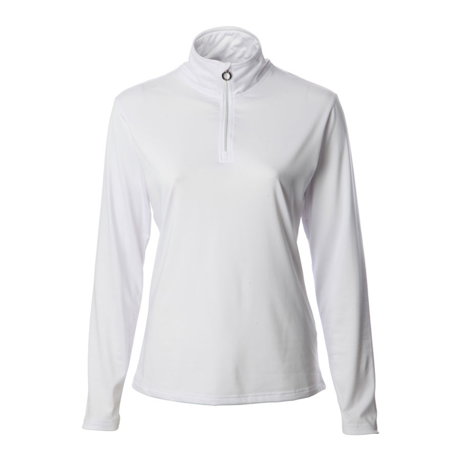 JRB Women's Golf - 1/4 Zipped Roll Neck - White