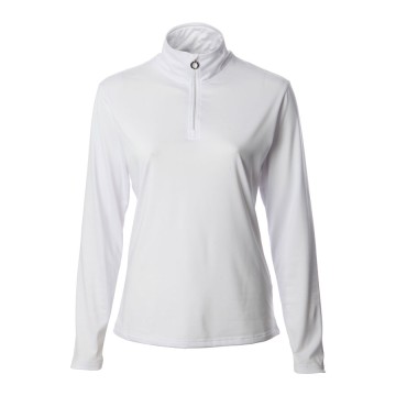 JRB Women's Golf - 1/4 Zipped Roll Neck - White