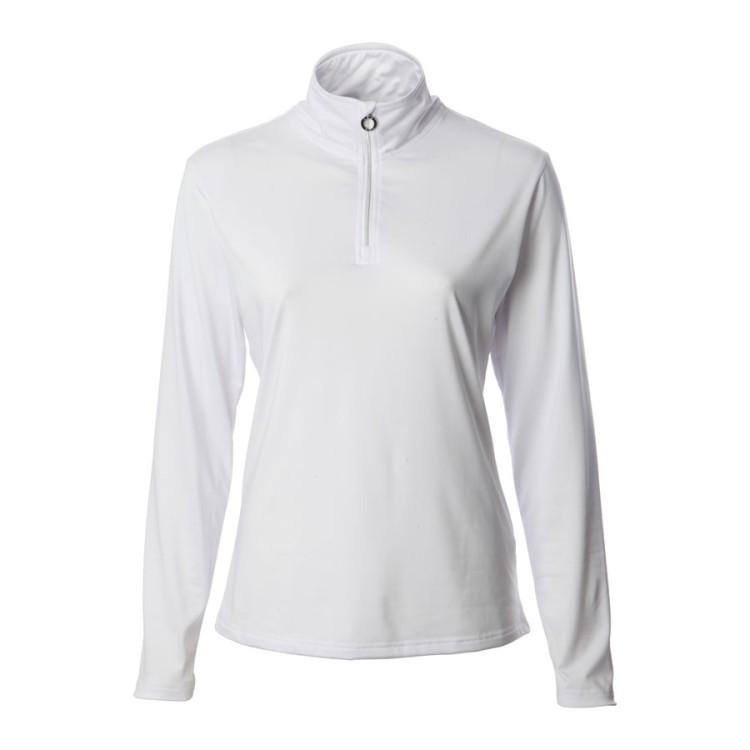 JRB Women's Golf - 1/4 Zipped Roll Neck - White