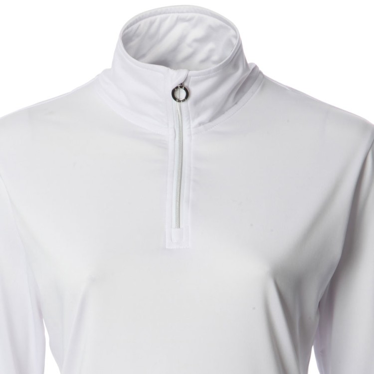JRB Women's Golf - 1/4 Zipped Roll Neck - White