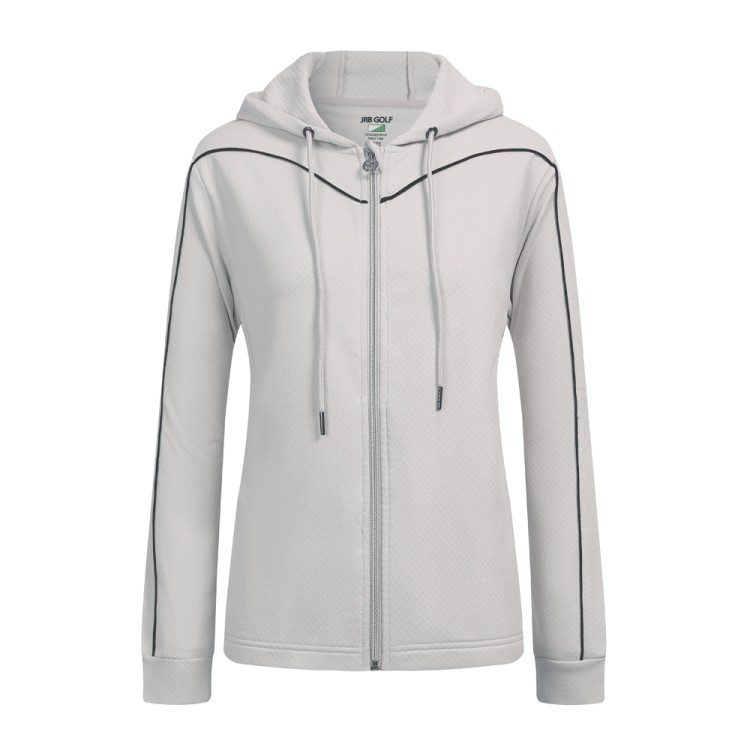 JRB Women's Golf  - Hooded Zip Up Sweatshirt - Grey